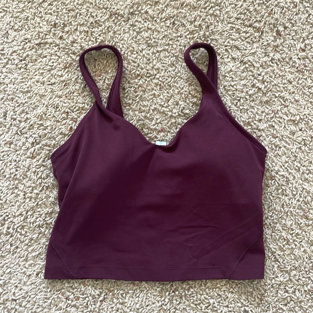 Lululemon tank with built in bra - burgundy in color